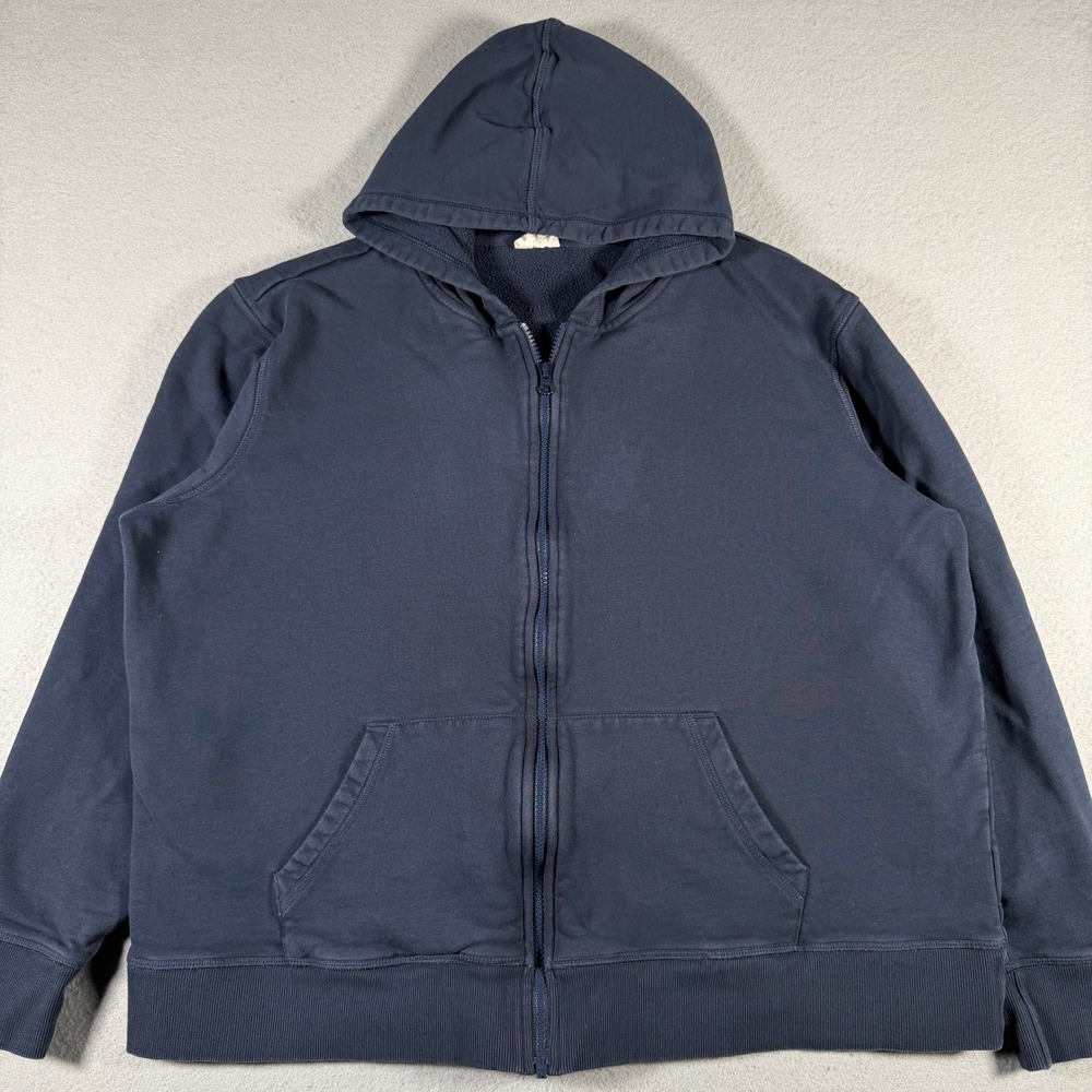 Pact Navy Blue 100% Organic Cotton Full Zip Hoodie XXL Sustainable Loungewear